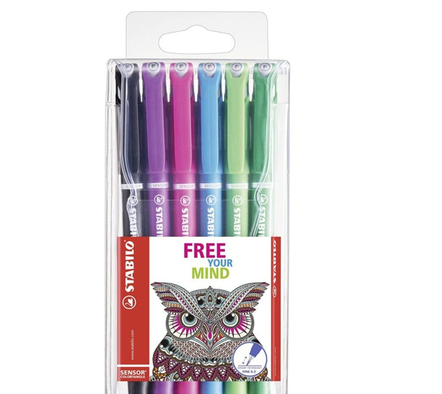 STABILO Sensor Fineliner  0.7mm  Wallet Set, 6/ 8-Colors