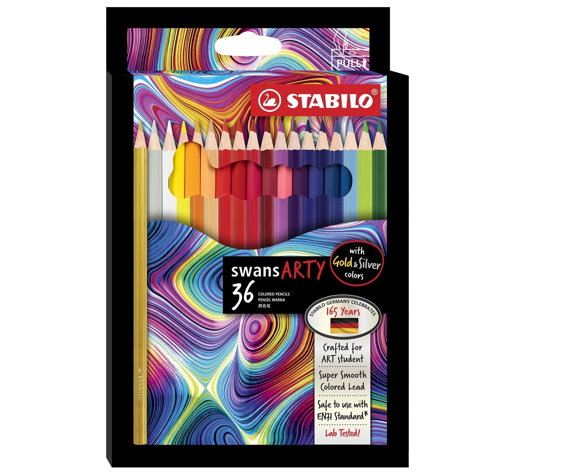 STABILO swans ARTY Coloured Pencils with Gold & Silver colors - Schwan-STABILO -Most colourful Stationery Shop
