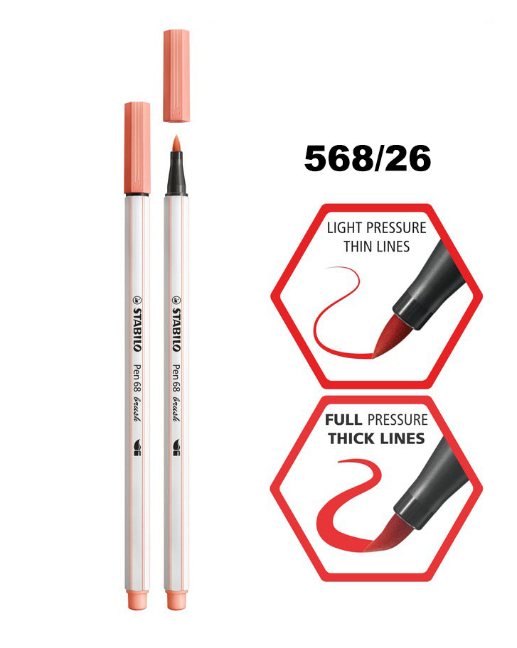 STABILO Pen 68 Brush Premium Fibre-Tip Pen with Brush Tip