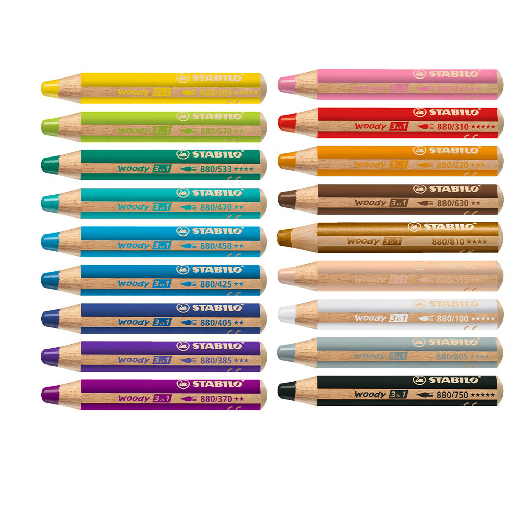 STABILO Woody 3 In 1 Multi-purpose colour pencil, watercolour and crayon (Single Piece)