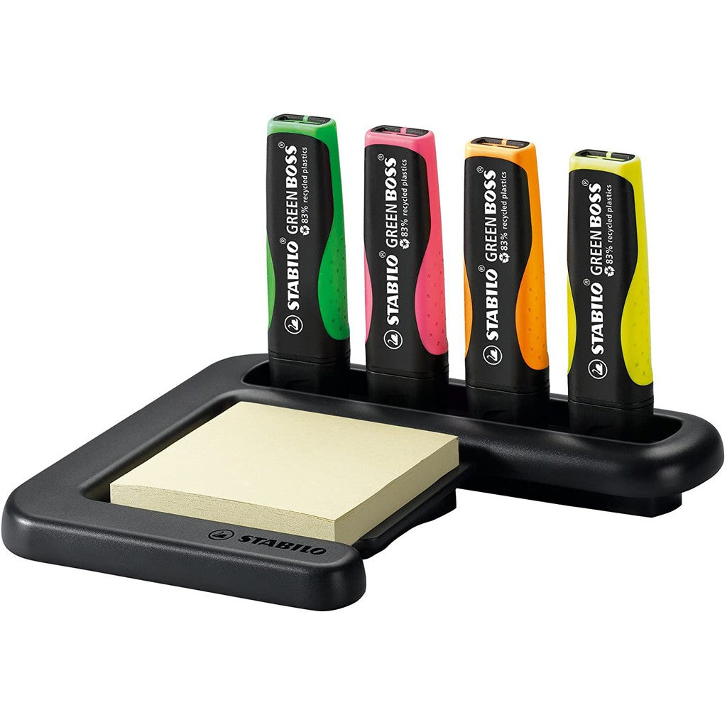 STABILO - Highlighter GREEN BOSS Deskset of 4 Assorted Colours - Limited Edition