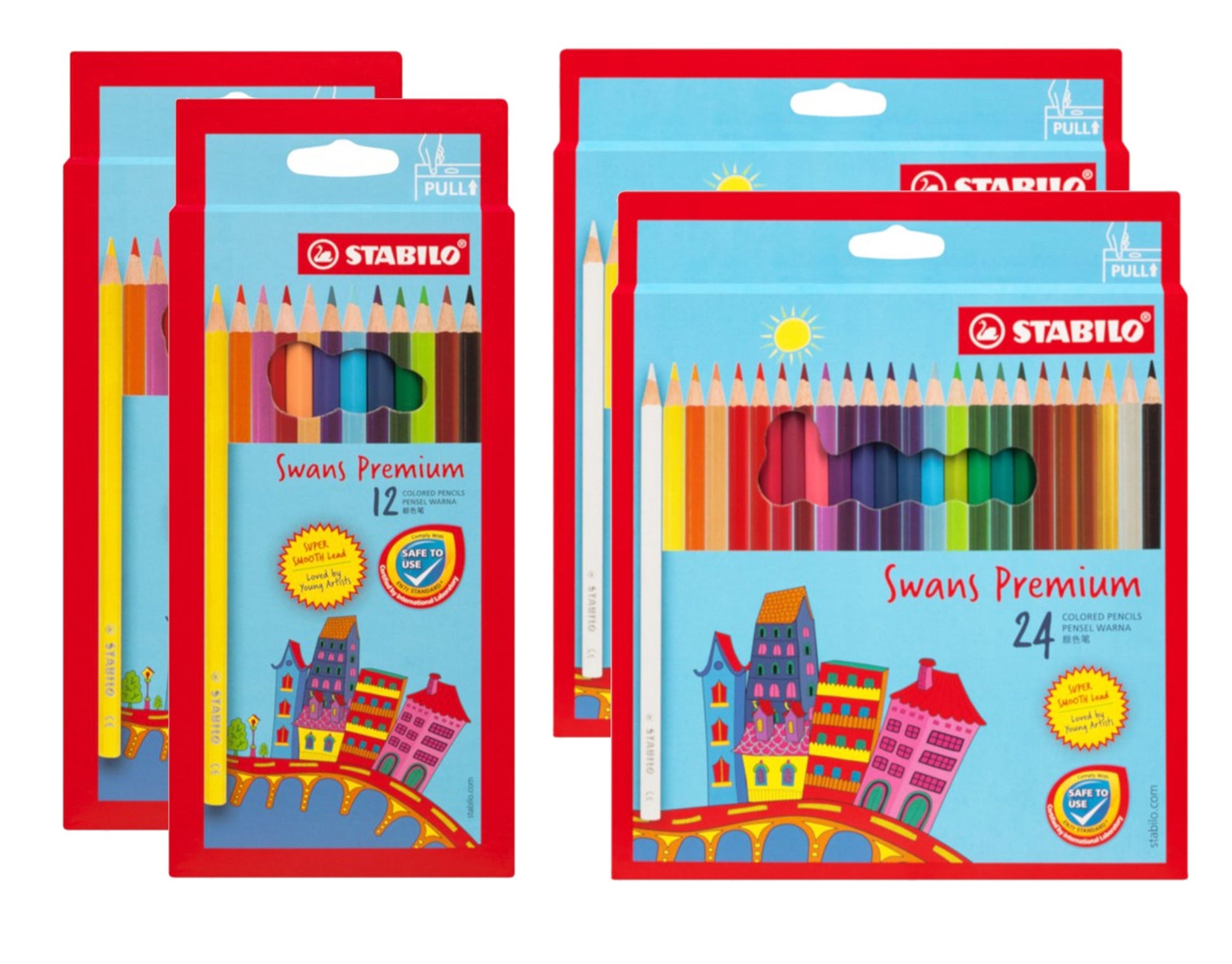 STABILO Swans Premium Edition Coloured Pencils Twin Pack  (Box of 12/24) - Schwan-STABILO -Most colourful Stationery Shop