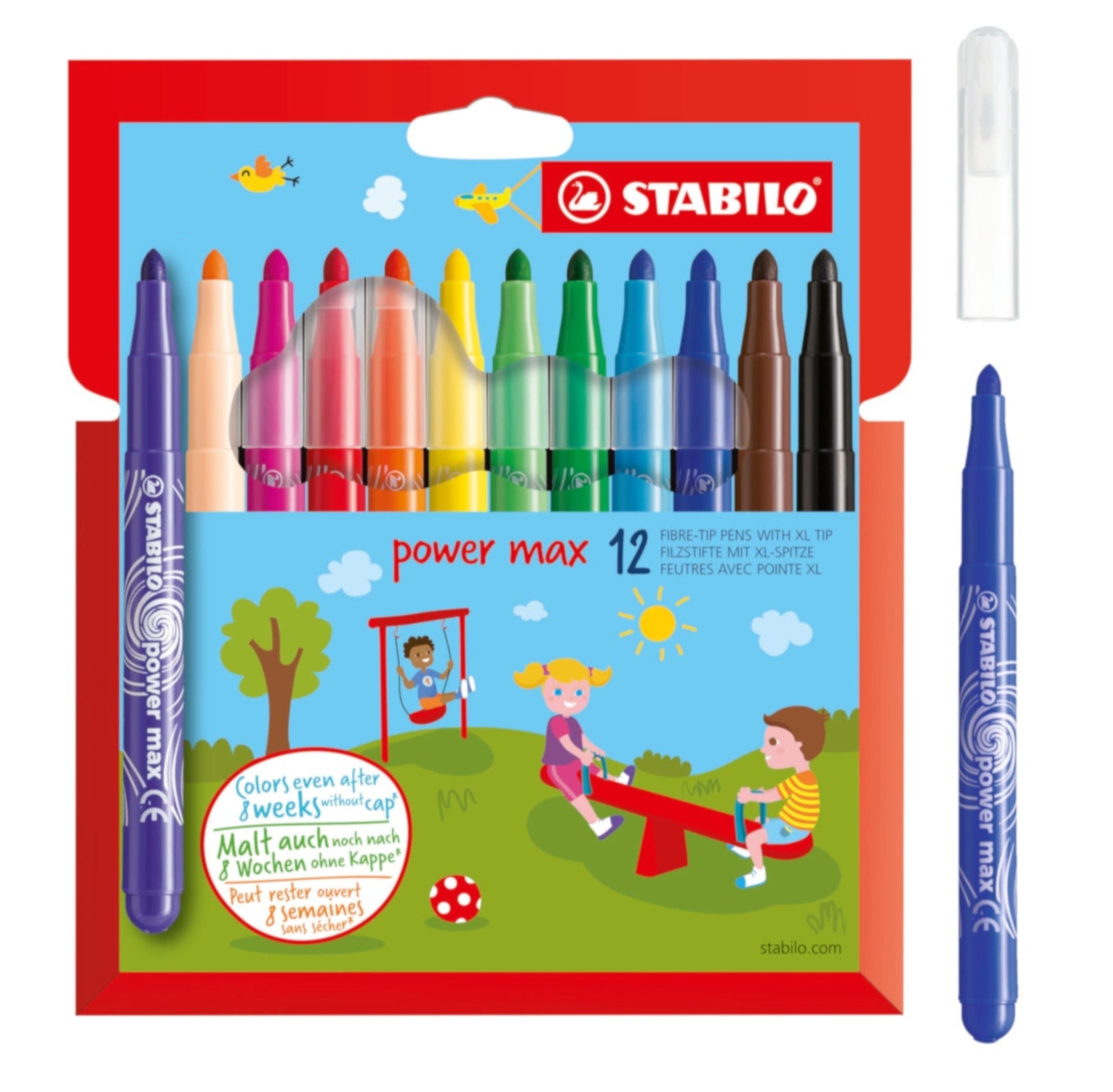 STABILO Power Max Extra-Thick Fibre-Tip Pen - Set of 12 colours - Schwan-STABILO -Most colourful Stationery Shop