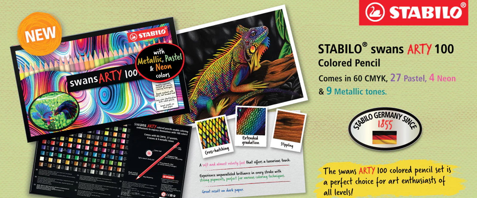 STABILO swans ARTY Colored Pencil 100 Colours