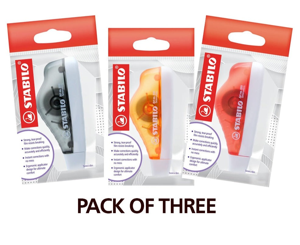 STABILO Correction Tape Pack of 3 - Instant corrections Thumbnail