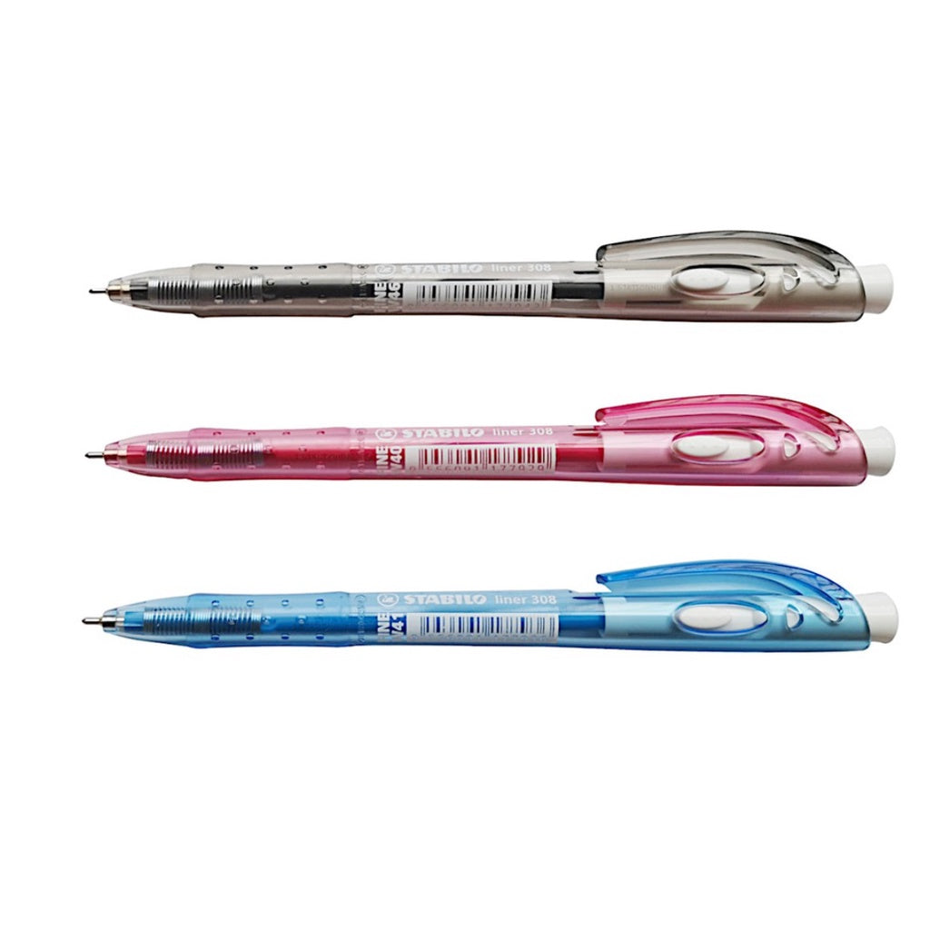 Buy 1 Pack Free 1 Pack - STABILO Liner 308FW Needle Tip Ballpoint Point Smooth Pen | Mix