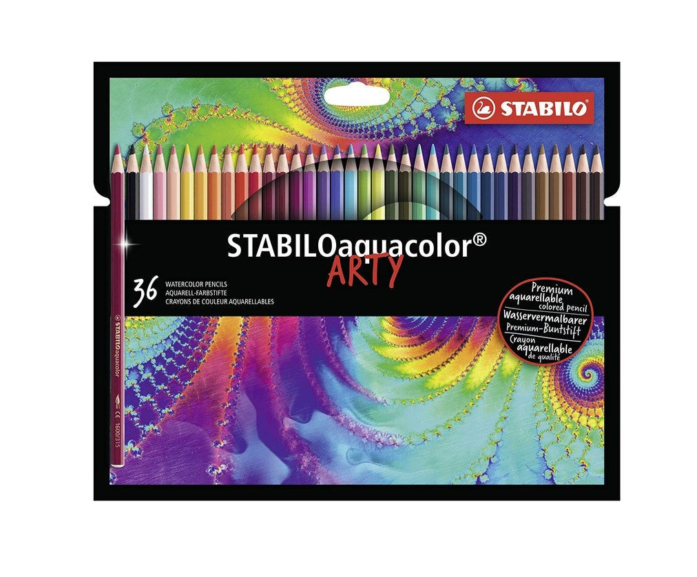 STABILO Aquacolor ARTY Watercolour Colouring Pencils Wallet (36)