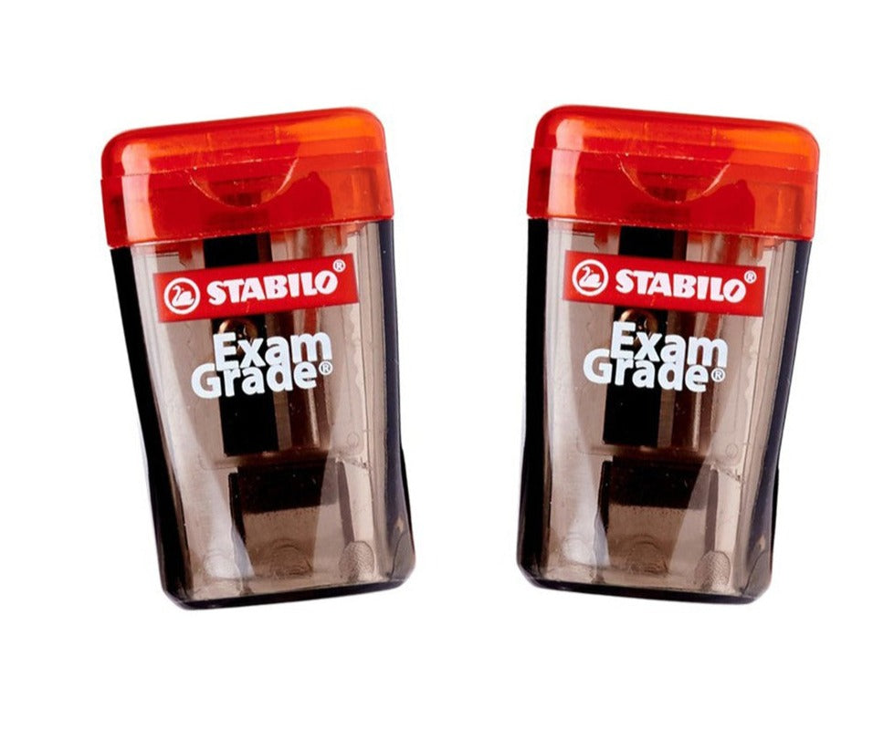 STABILO Basic Exam Grade Set - 12pcs Blacklead 2B Pencils 2 Erasers 2 Pot Sharpeners