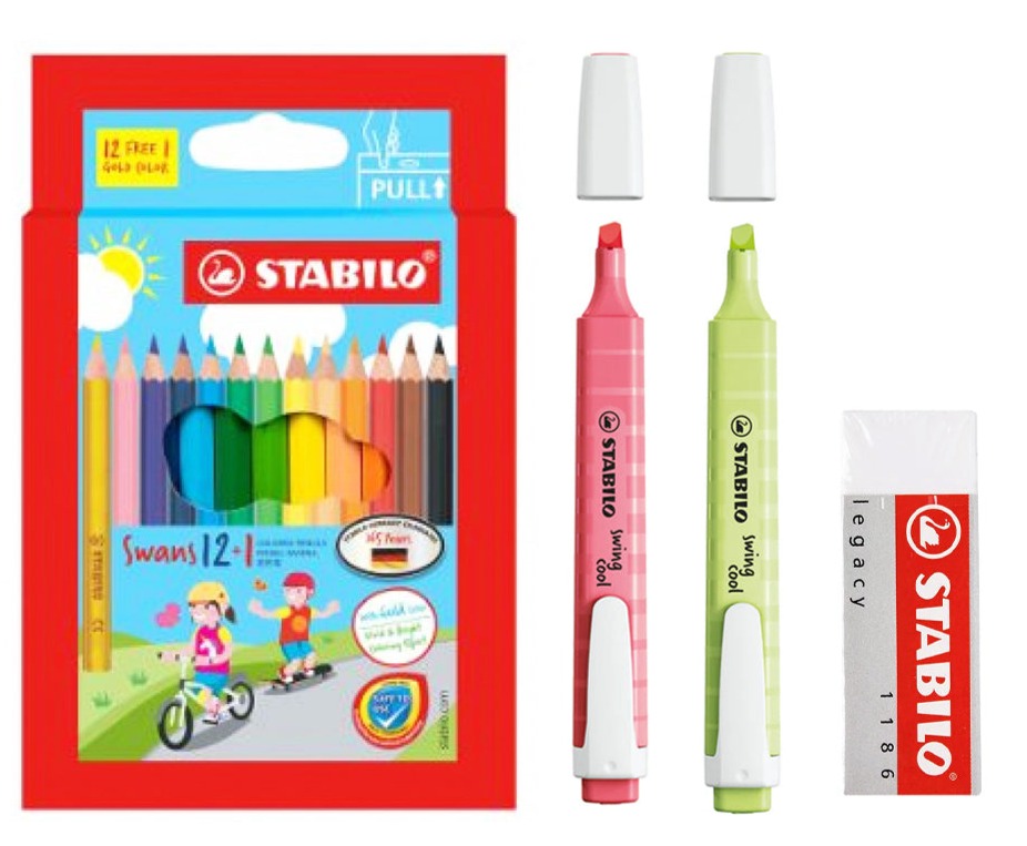 STABILO Stationery Color Pencils and Highlighters Set - Get Creative and Have Fun goodie bag for student / children