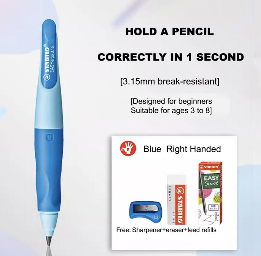 STABILO Educational Writing Practice Mechanical Pencil Set for Primary Student - Learn to Write for Ages 3-8 (Right/Left Handed)