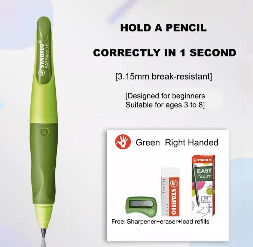 STABILO Educational Writing Practice Mechanical Pencil Set for Primary Student - Learn to Write for Ages 3-8 (Right/Left Handed)