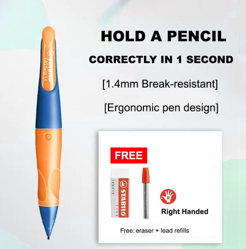 STABILO EASYergo 1.4 Mechanical Pencil Holder/Grip Stationery Writing Pencil for Kids Left Right Handers - Value Set