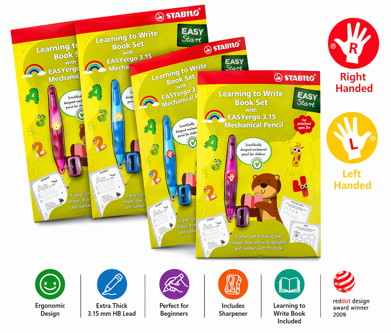 STABILO Learning to Write Book Set with EASYergo 3.15 Mechanical Pencil