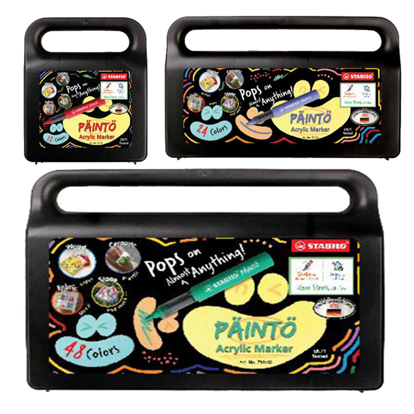 STABILO PÄINTÖ Acrylic Marker Pen | 2–3mm Bullet Tip | Water-Based | Multi-Surface | 12/24/48