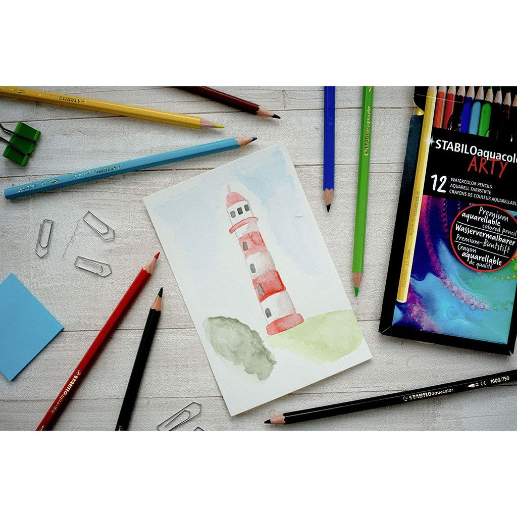 STABILO Aquacolor ARTY Watercolour Colouring Pencils Wallet Thumbnail
