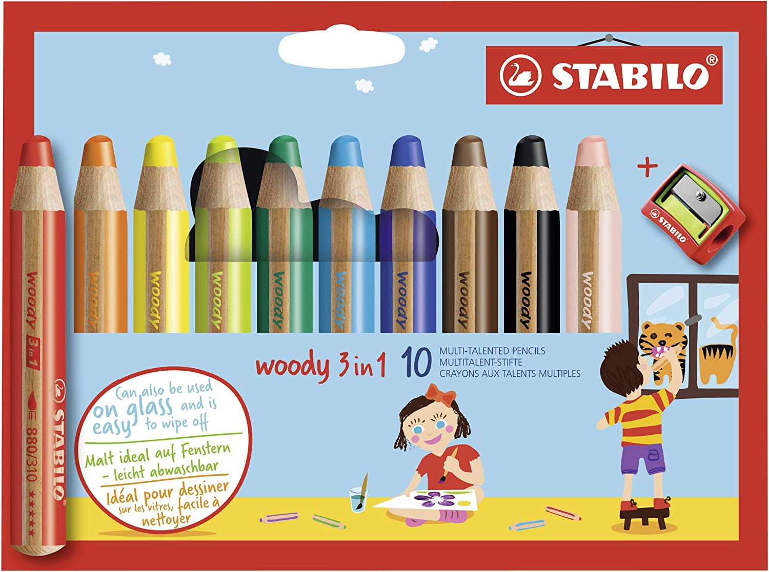 STABILO Woody 3 In 1 Color Pencil, Watercolor And Wax Crayon Thumbnail