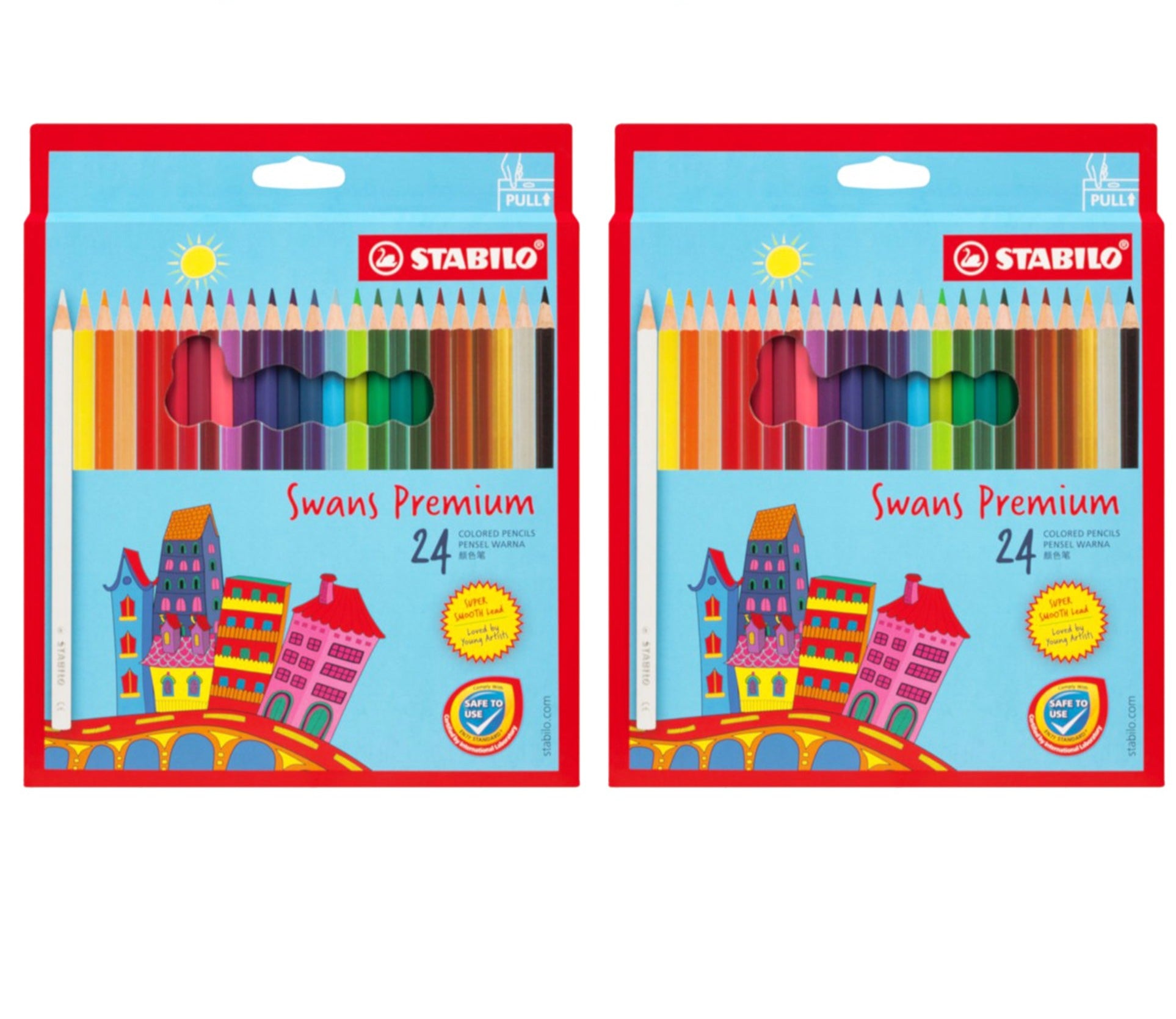 STABILO Swans Premium Edition Coloured Pencils Twin Pack  (Box of 12/24) Thumbnail