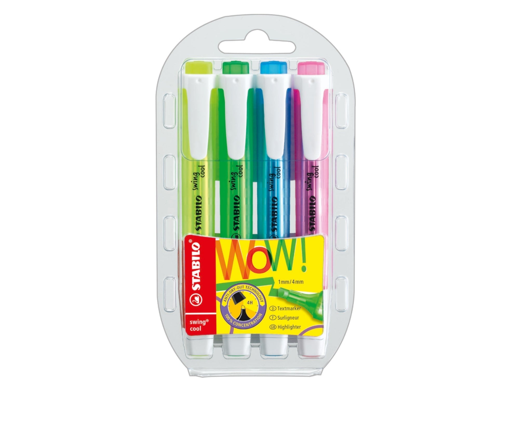 STABILO Swing Cool Highlighter - Set of 4 - Schwan-STABILO -Most colourful Stationery Shop