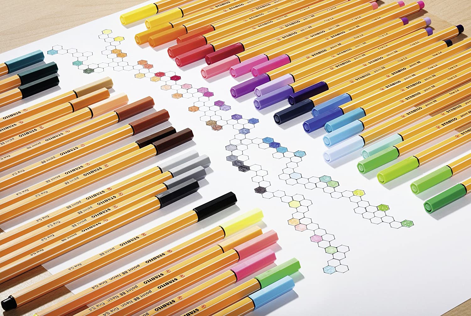 STABILO Fineliner point 88 Tin of 50 pens of 47 Assorted Colours
