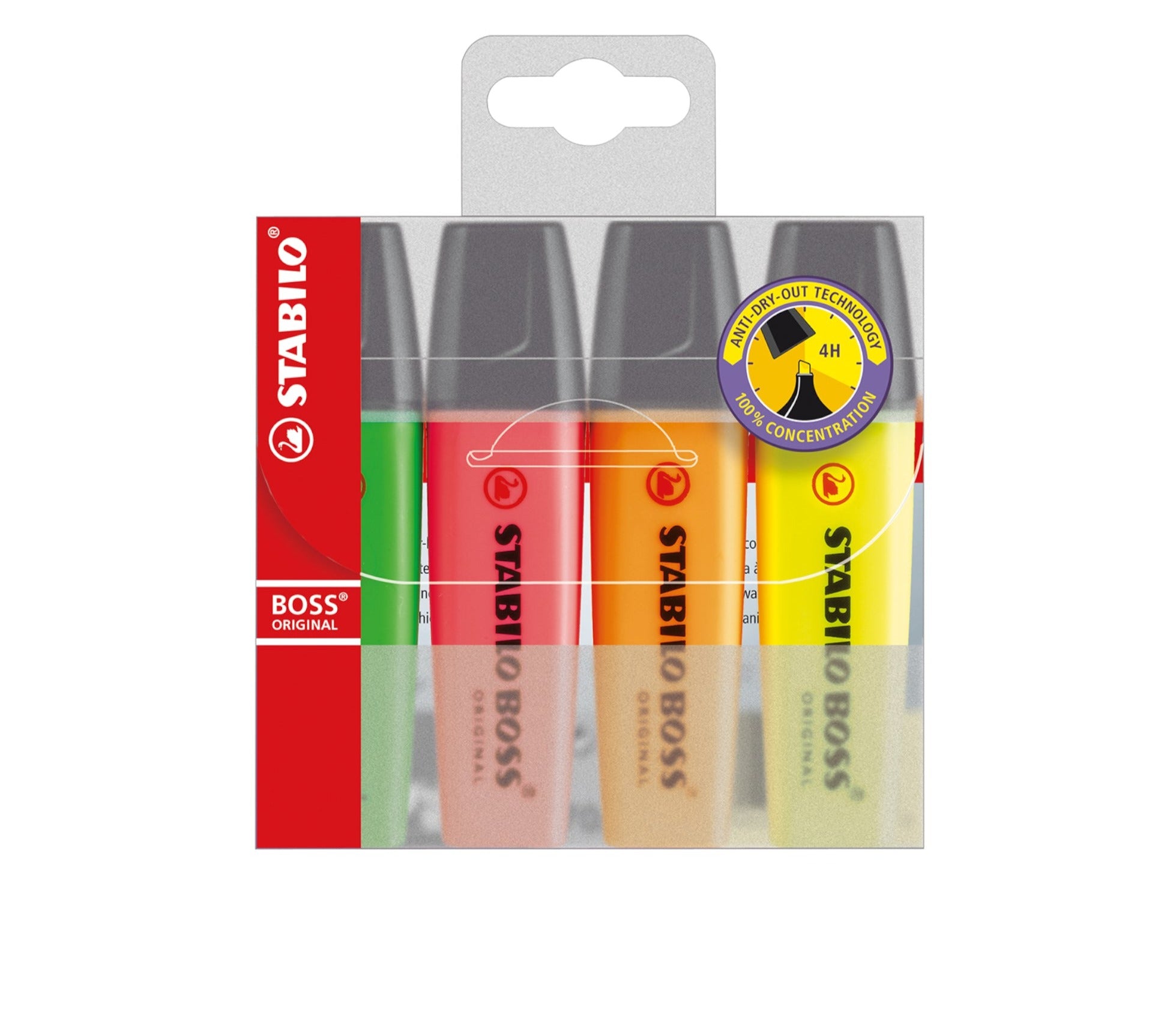 STABILO BOSS Original Highlighter Pen and Text Marker- Set of 4 - Schwan-STABILO -Most colourful Stationery Shop