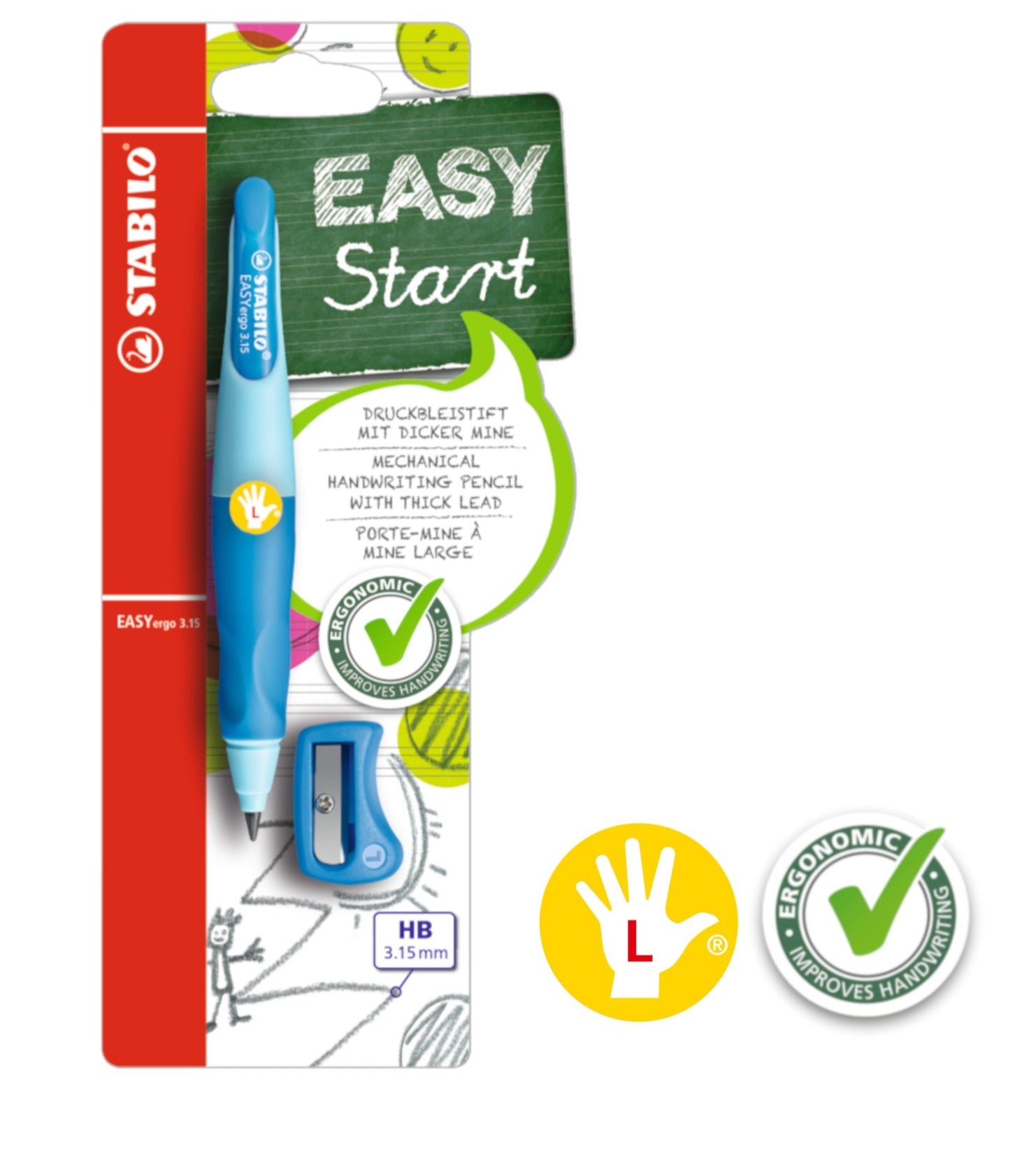 STABILO EASYergo 3.15mm Ergonomic Mechanical Pencil (Left-Hander) - Schwan-STABILO -Most colourful Stationery Shop