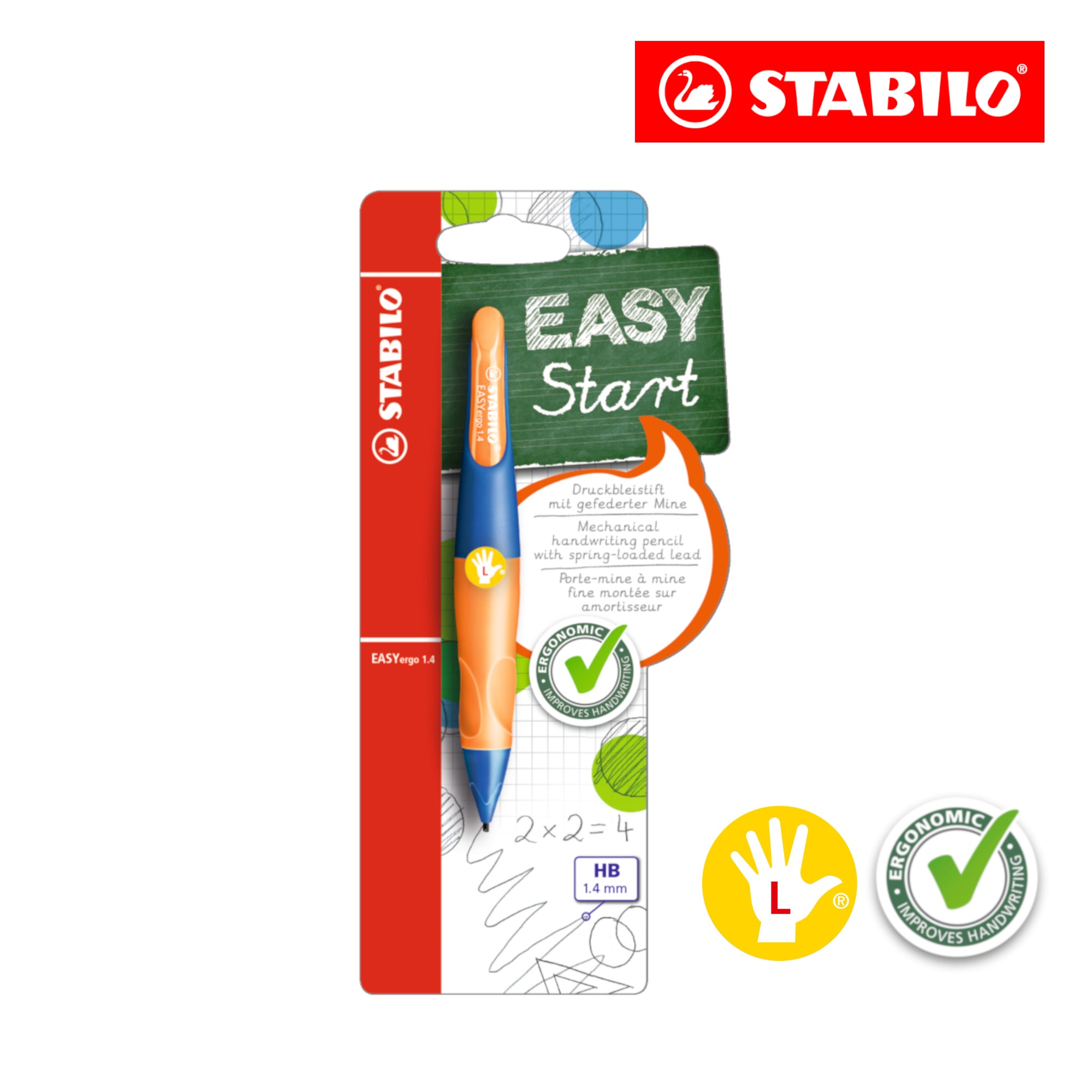 STABILO EASYergo 1.4mm Ergonomic Mechanical Pencil (Left-Hander) - Schwan-STABILO -Most colourful Stationery Shop