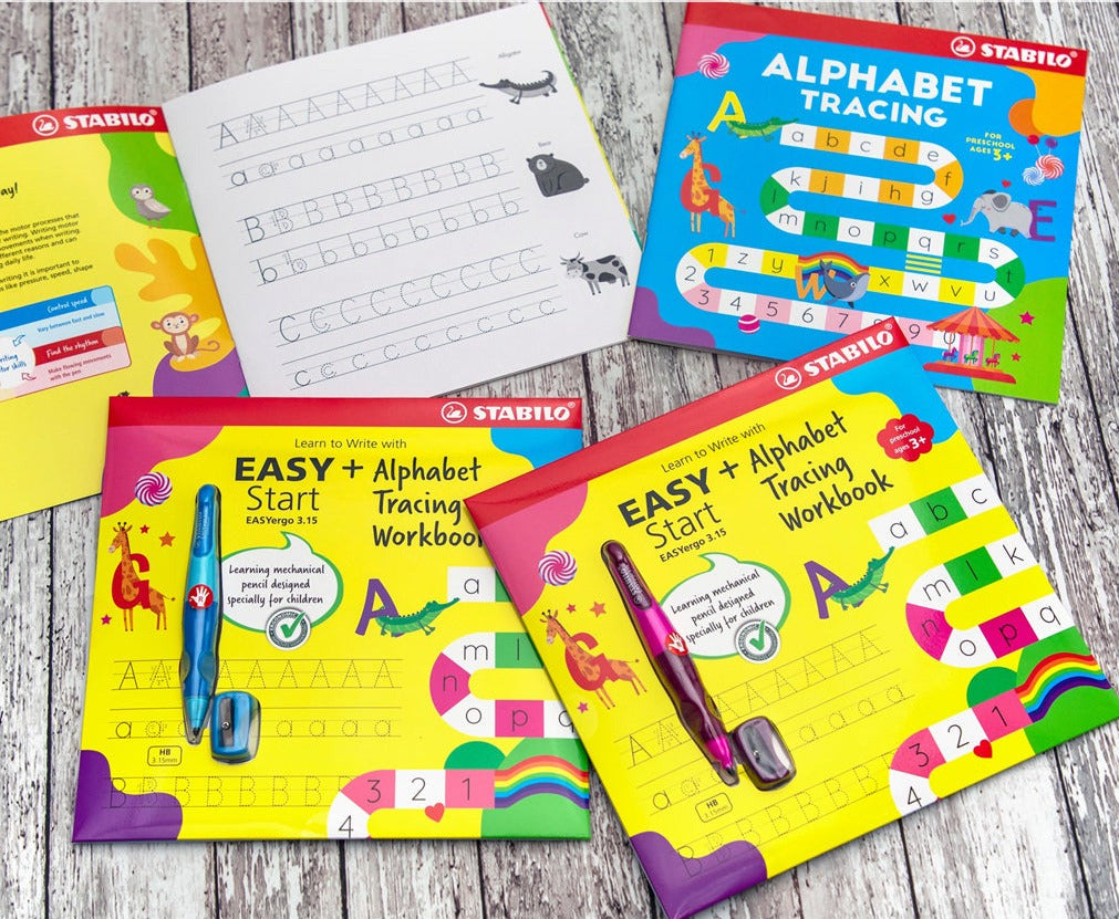 STABILO Learn to write with EASYStart EASYergo 3.15 mm ergonomic pencil + Alphabet Tracing Workbook - Special Edition