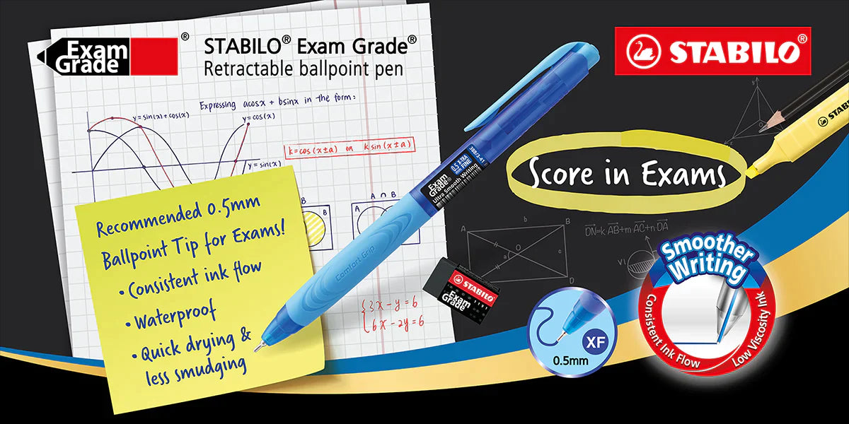 Stabilo 388 Exam Grade Retractable Ball Pen 0.7mm Needle Point